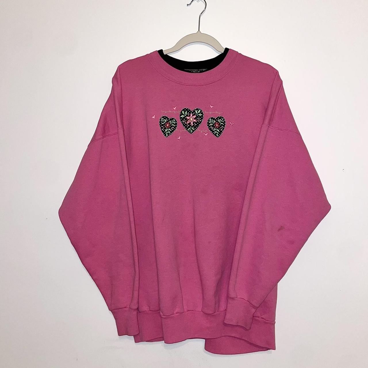 Vintage top stitch Barbie pink crewneck sweatshirt.... - Depop