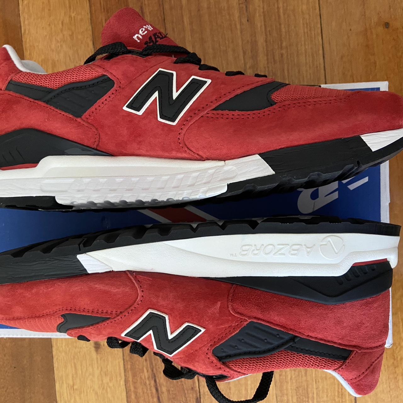 New balance 998 red black best sale