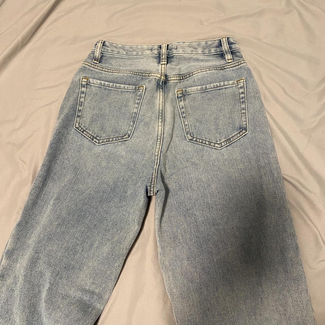 pacsun light wash dad jeans with leg slit true to... Depop