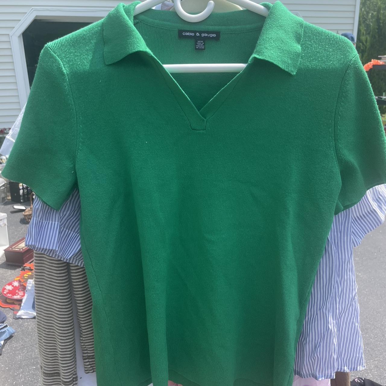 Cable & Gauge Women's Green Poloshirts Depop