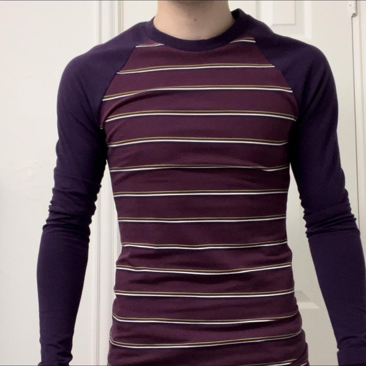 ASOS Long Sleeve compression baseball striped... Depop