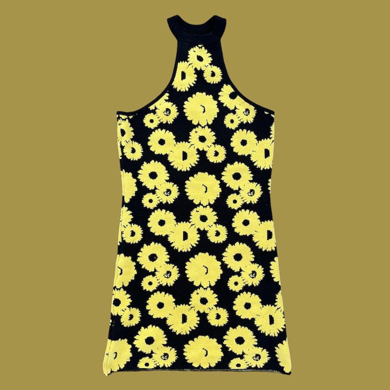 Urban Outfitters Women's Black and Yellow Dress Depop