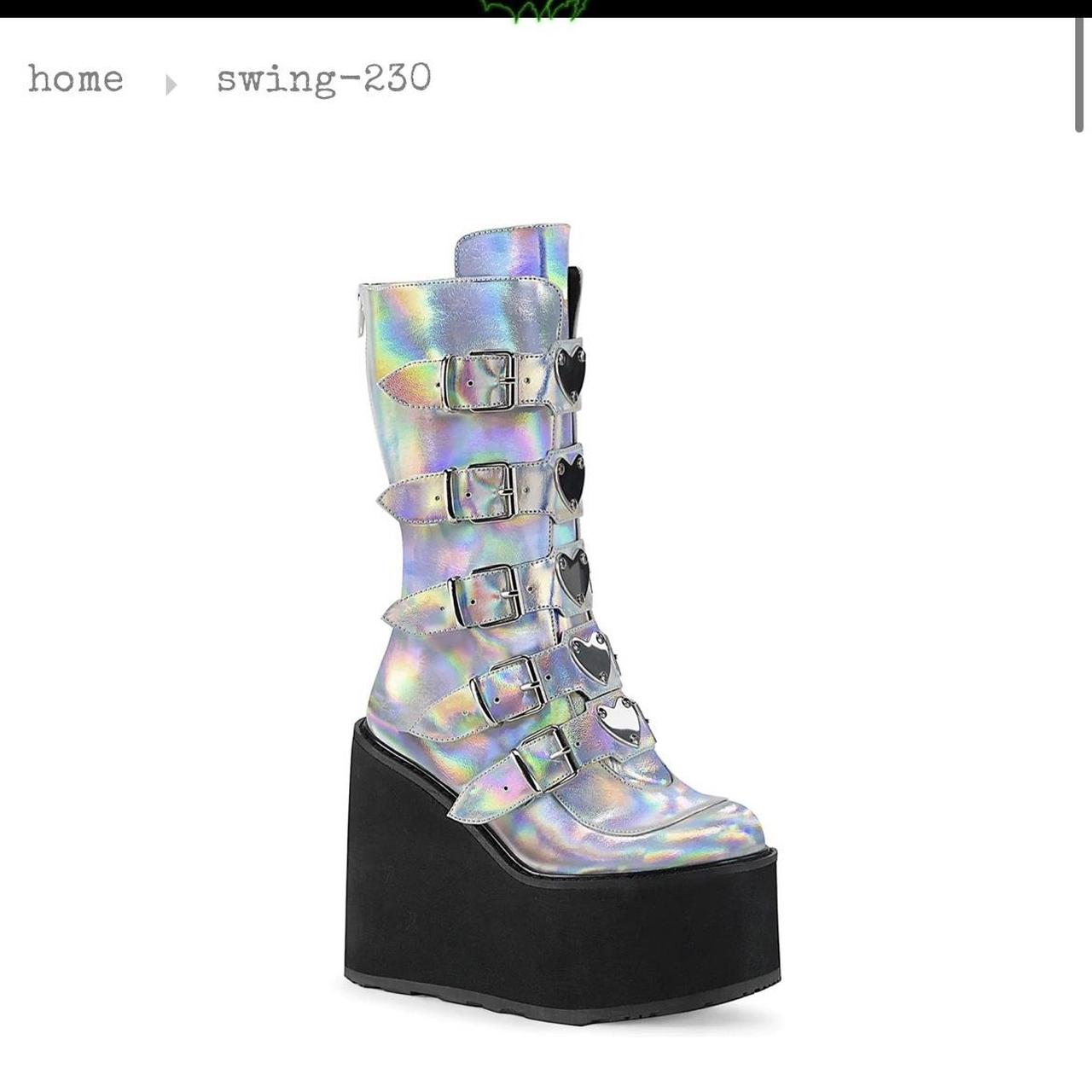 Demonia Cult holographic platform boots Depop