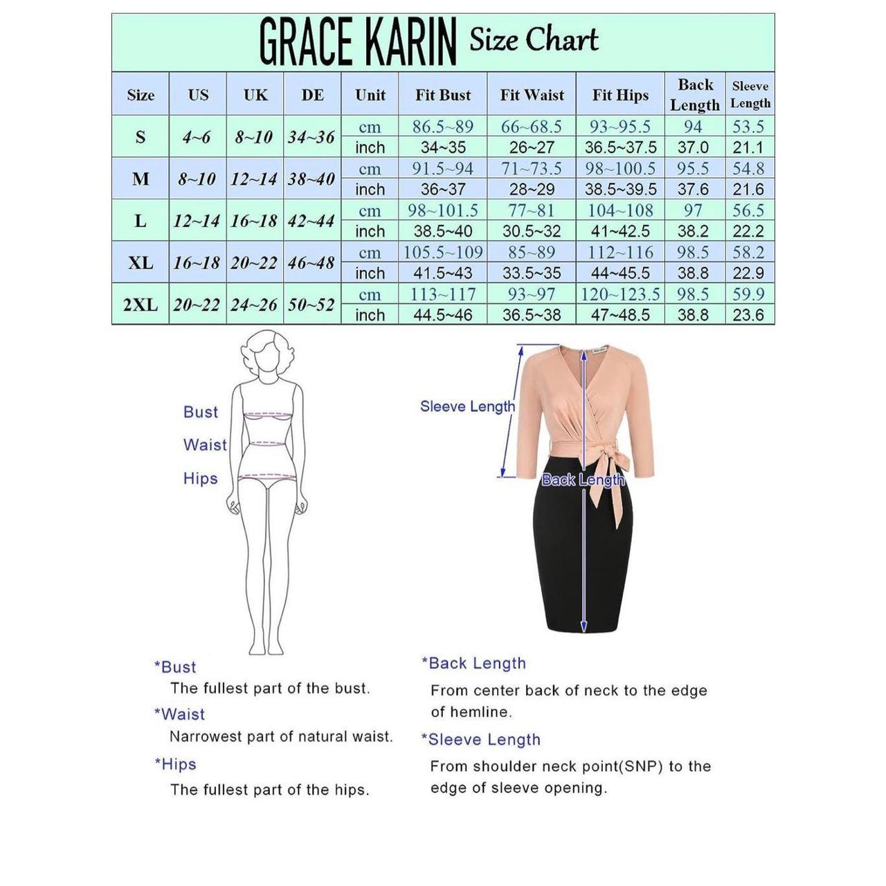 Grace Karin Size Chart