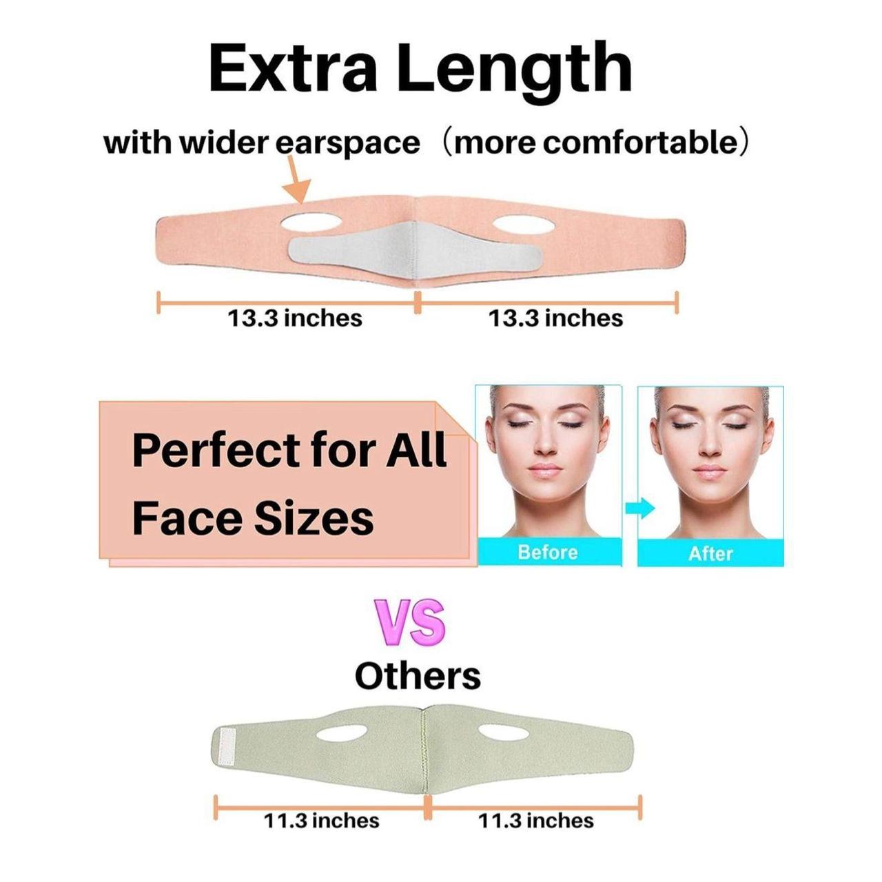Extra Length Double Chin Reducer, Face Shaper, Face - Depop