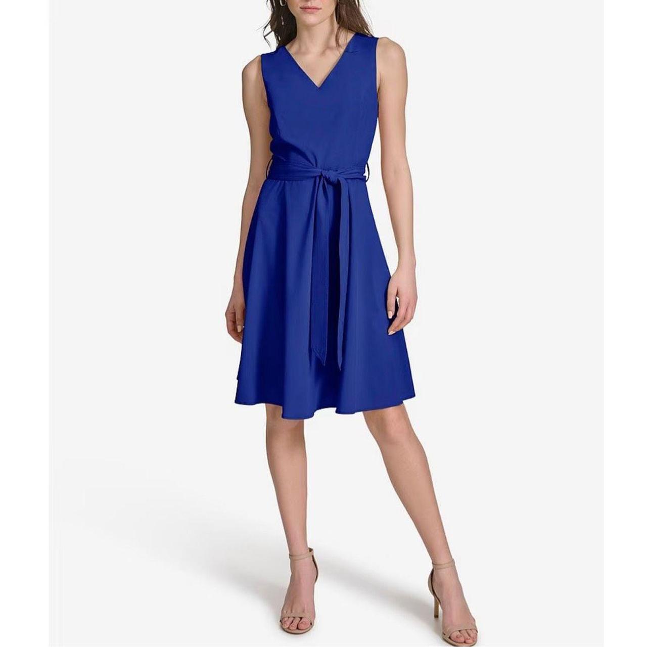 NEW Calvin Klein Sleeveless V-Neck Tie Waist Fit \u0026..., image size:1280x1280