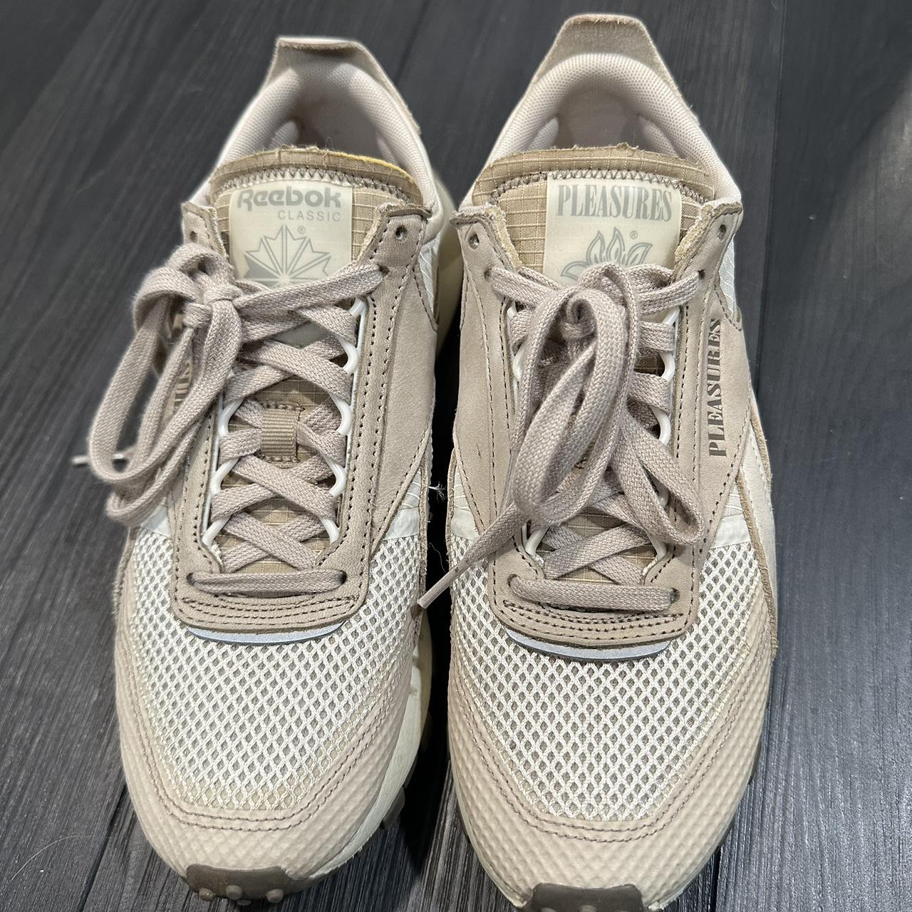 Pleasures Women's Cream Trainers | Depop