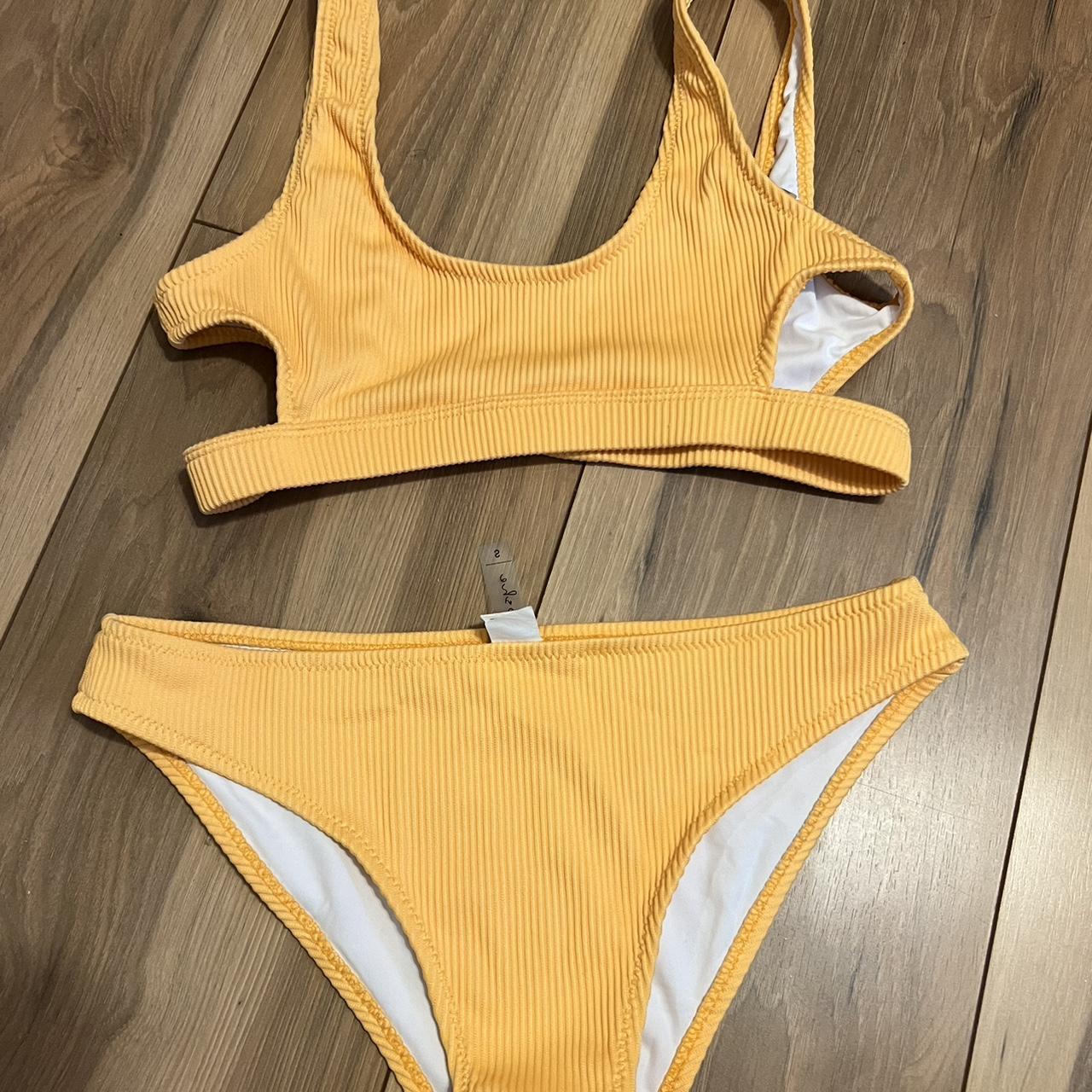 Cupshe Women's Yellow and Orange Bikinis-and-tankini-sets | Depop
