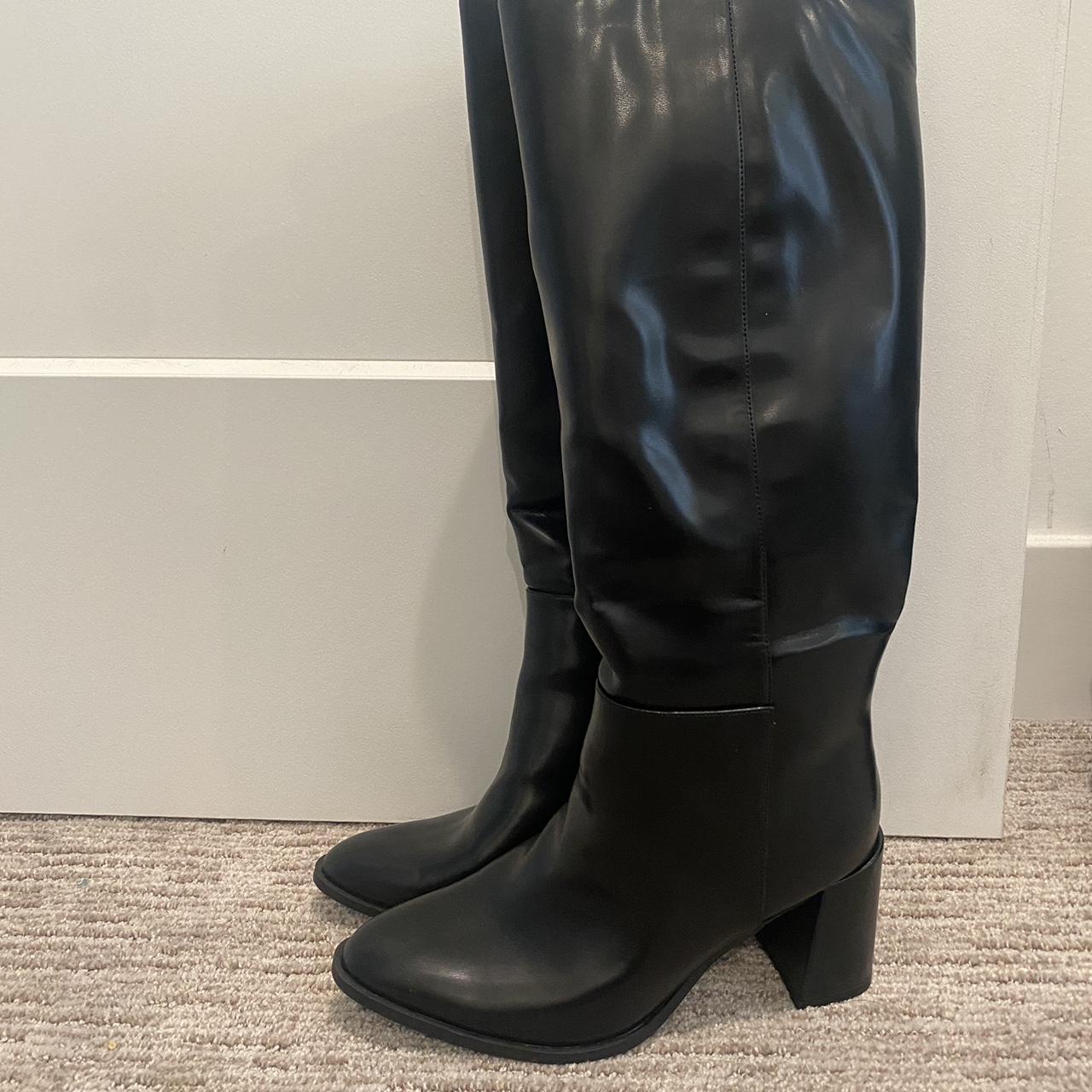 Knee high heel black boots from Target. Size 8.5.... Depop