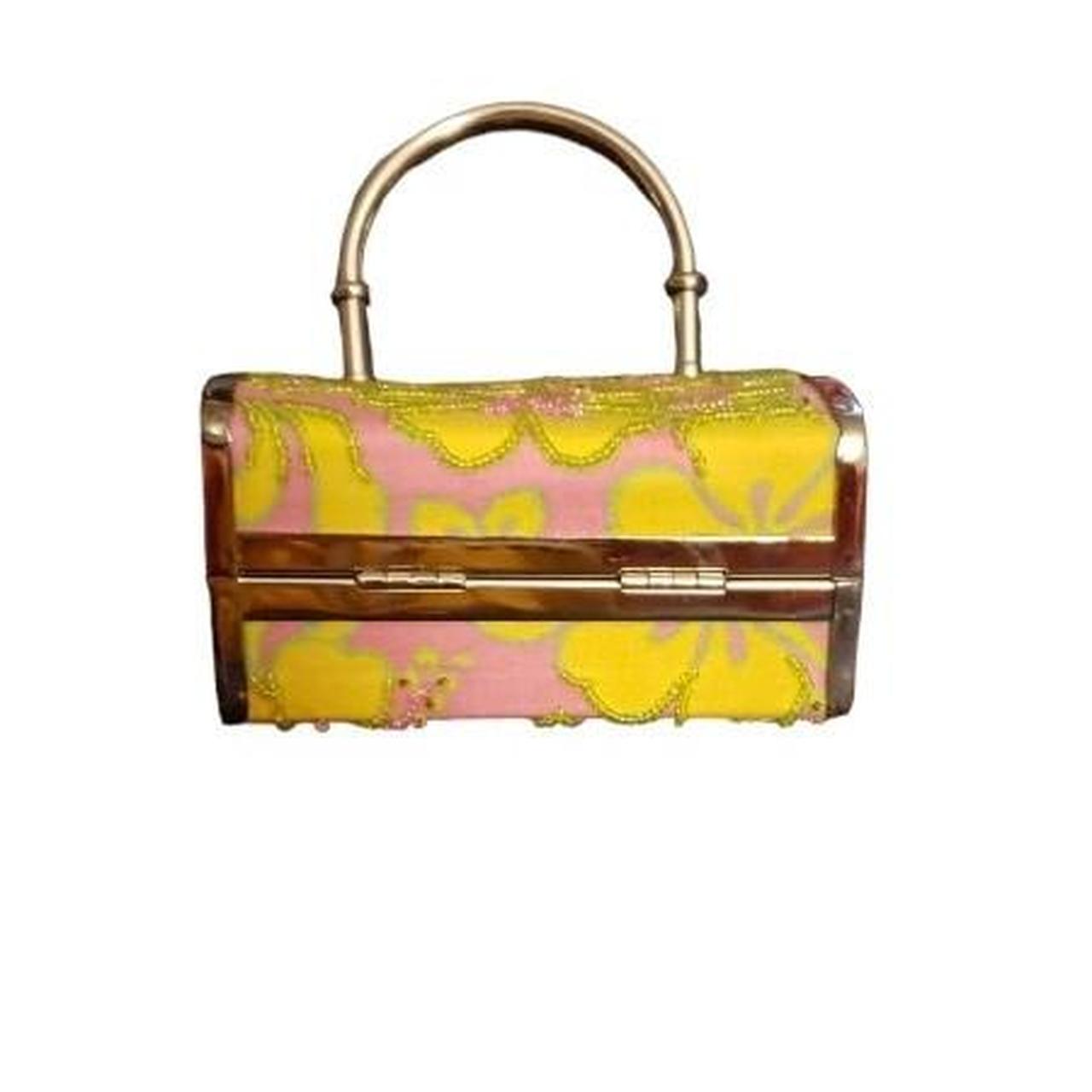 Women's Pink And Yellow Bag 