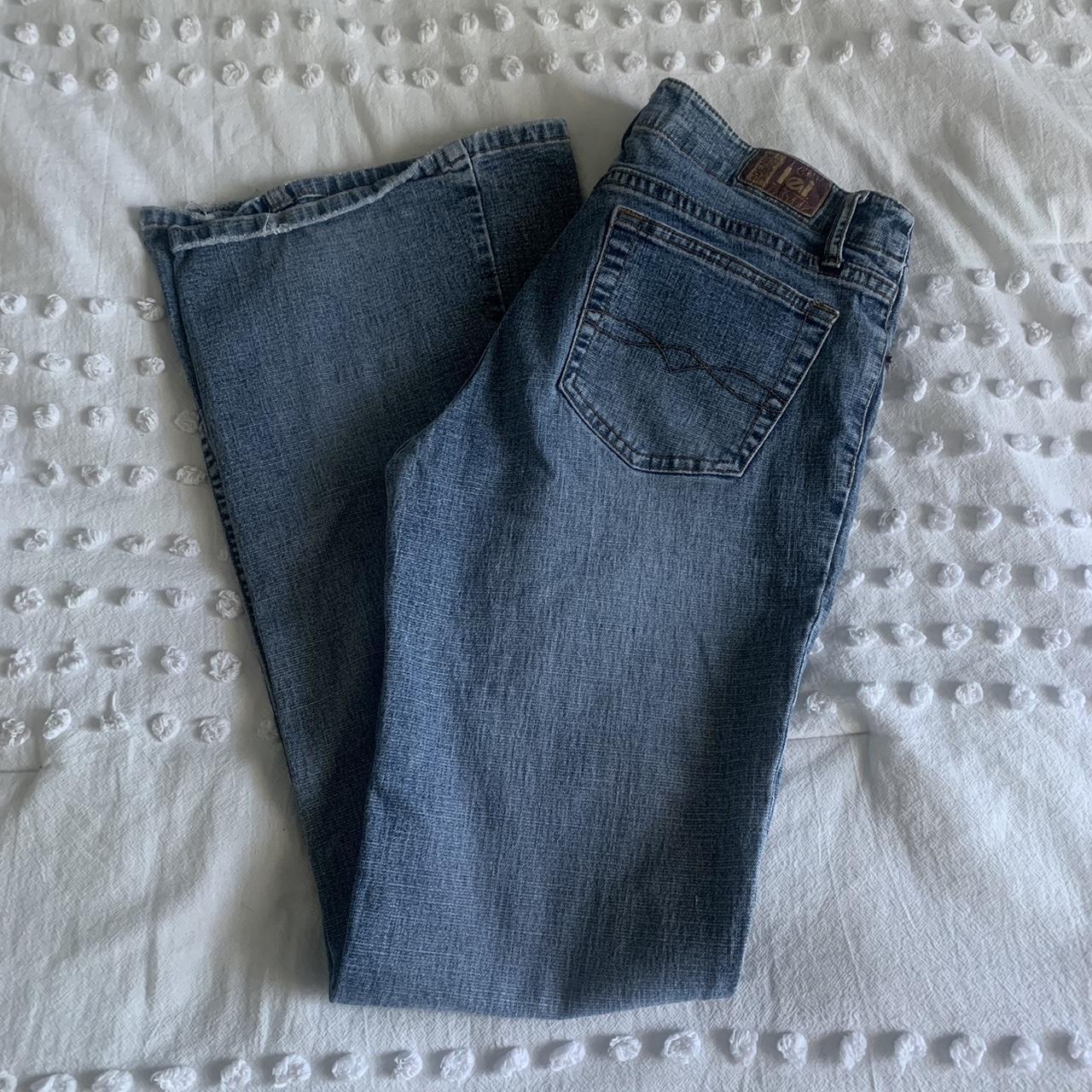 Vintage Midwash button up bootcut jeans Size 9 Brand... - Depop