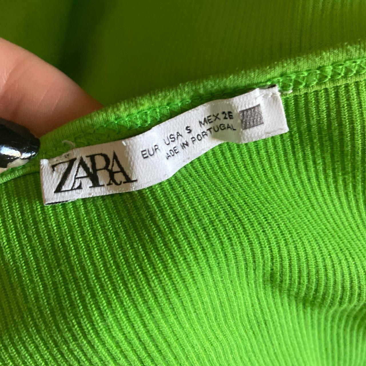 halter green neon top from zara size small perfect... - Depop