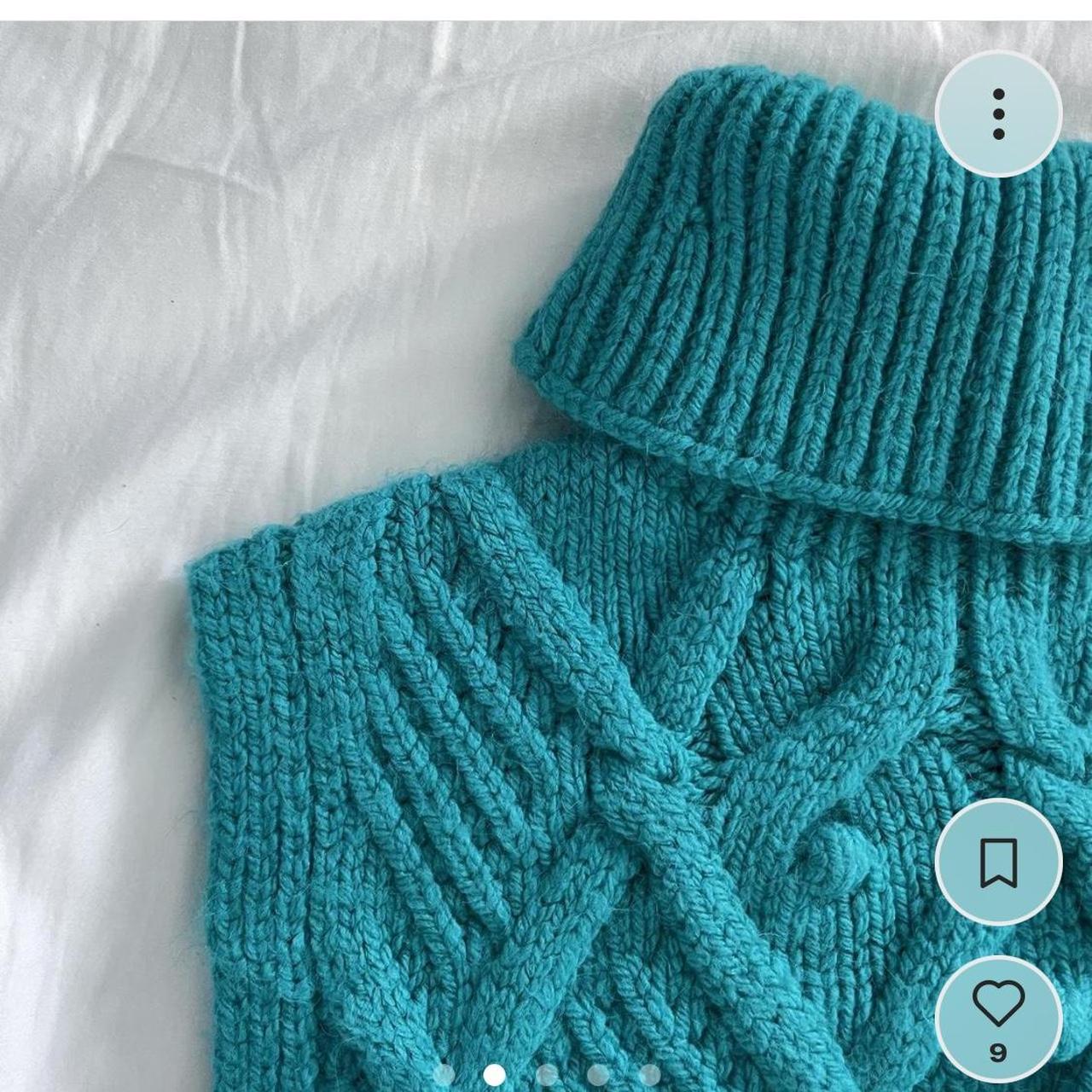 Zara Teal Blue Turtle Neck Sweater Vest size small.... Depop