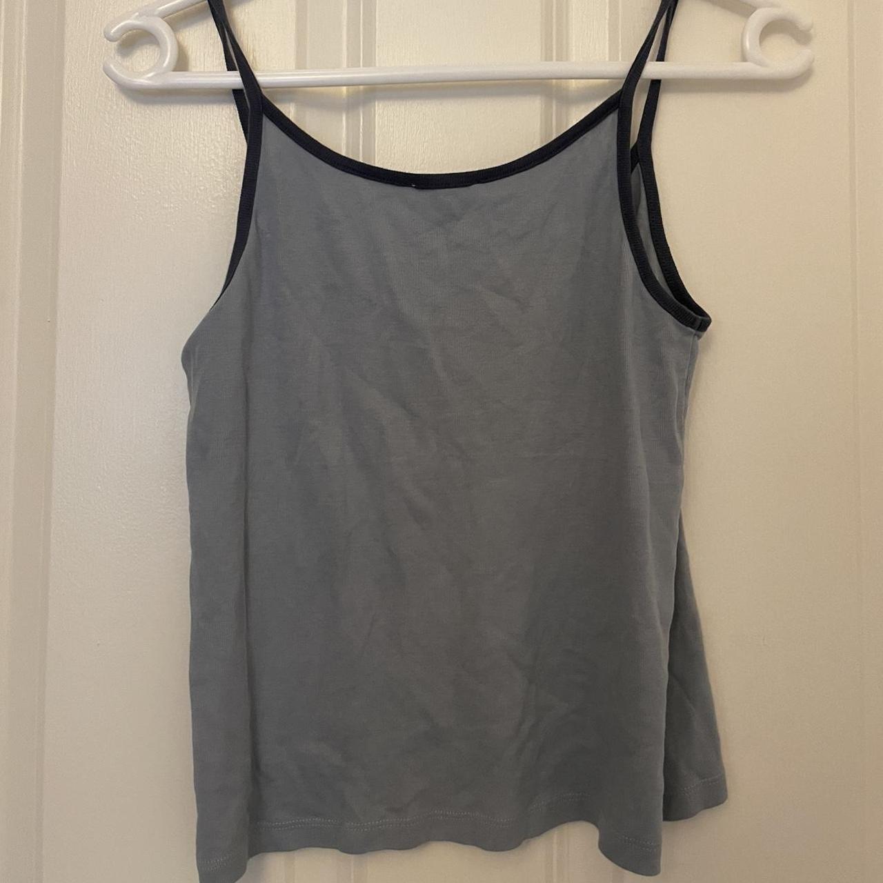 Subdued blue tank cami top , barely worn . Would fit... - Depop