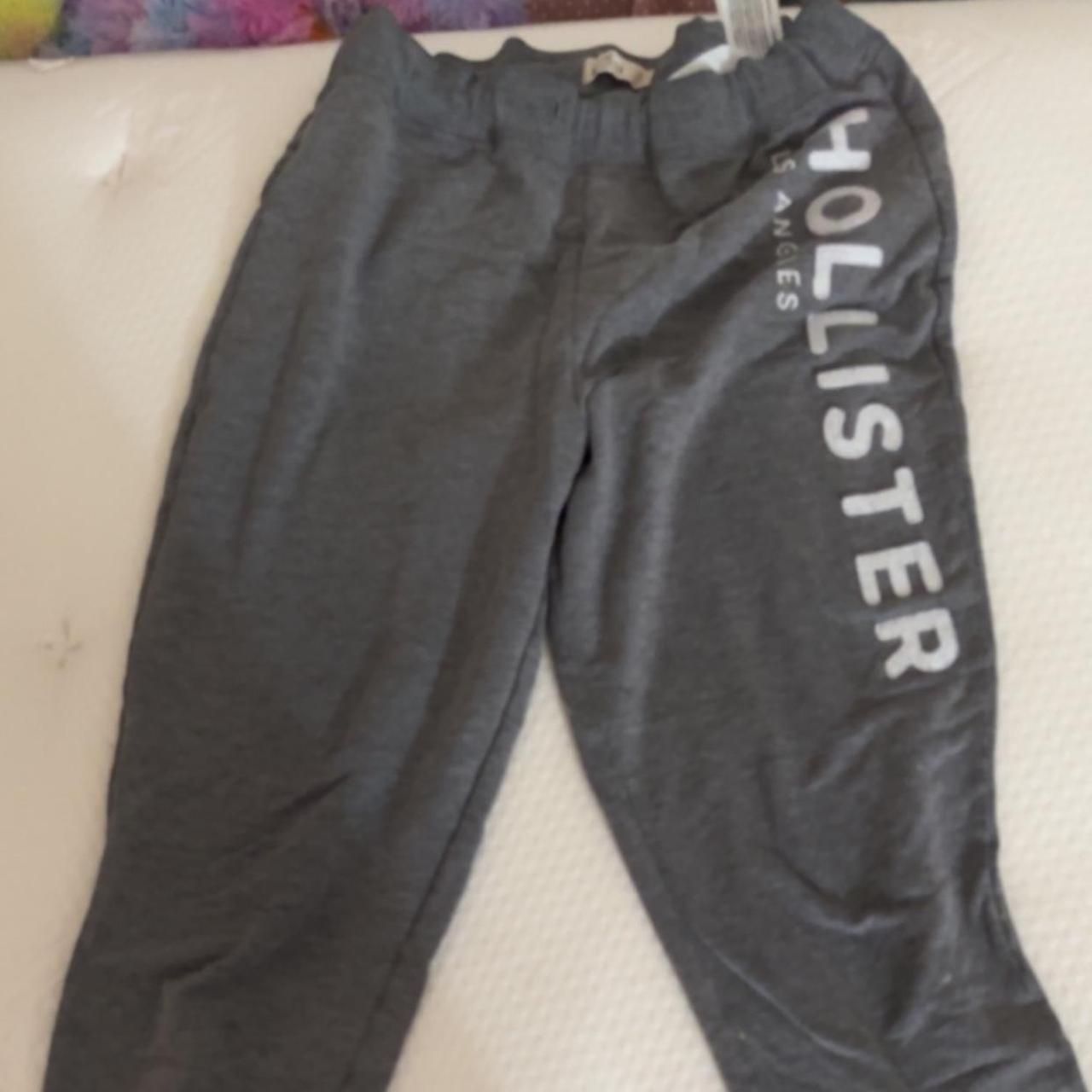 Hollister long grey sweatpants, used but in good - Depop