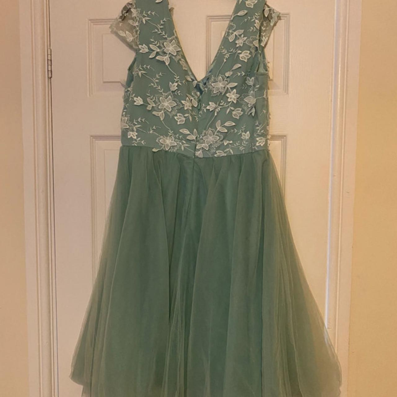 Chi chi London mint dress with tulle and 3D