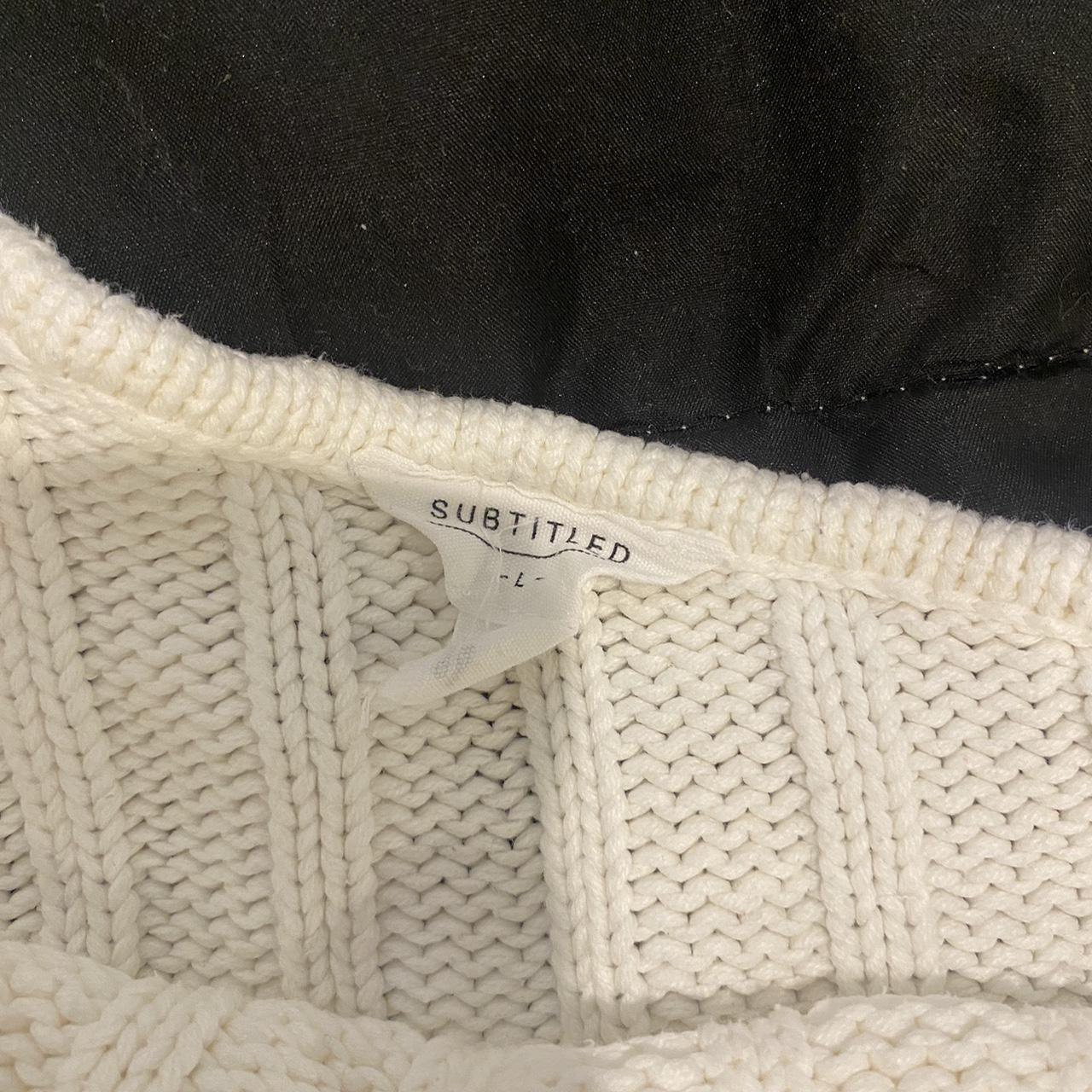 Subtitled Macey Knitted One Shoulder Top White... Depop