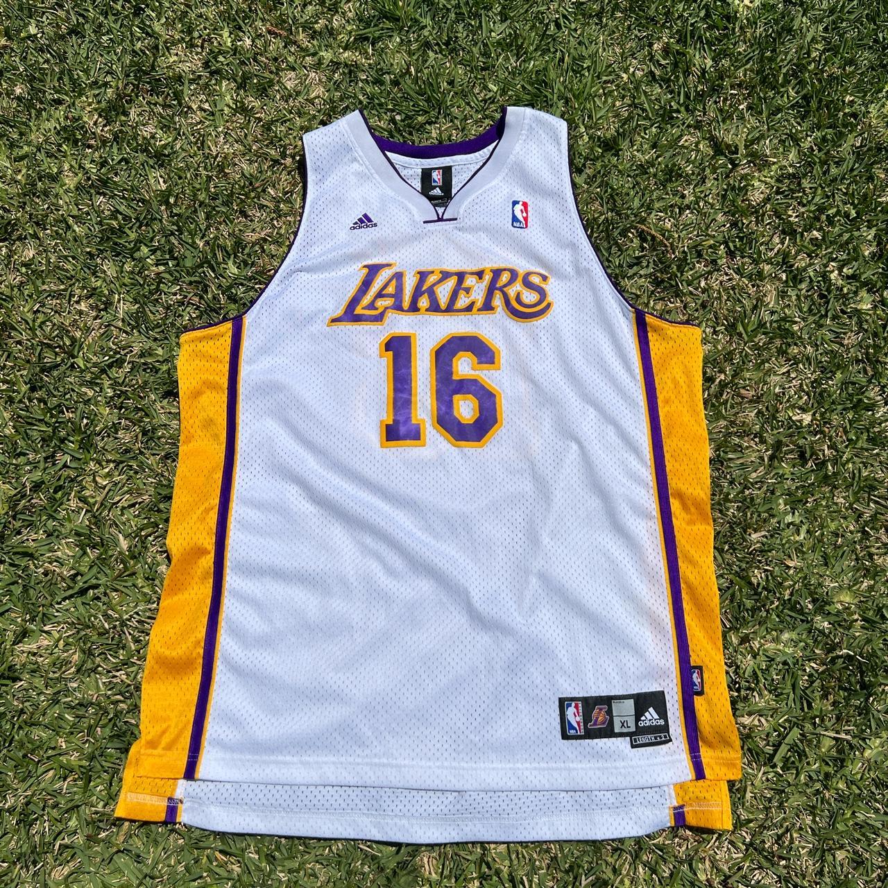 Adidas Lakers Jersey Pau Gasol Size: - Depop