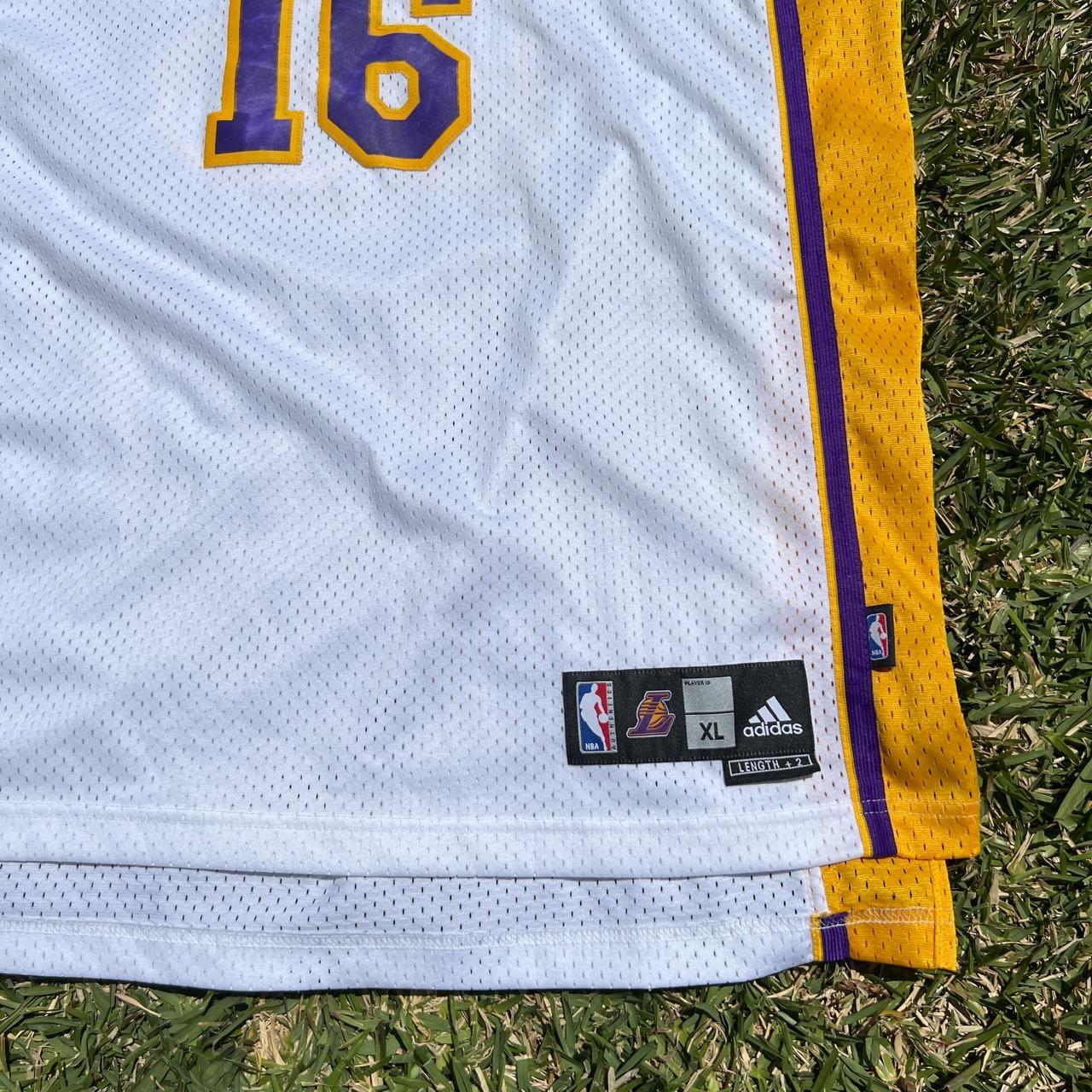 Adidas Lakers Jersey Pau Gasol Size: - Depop