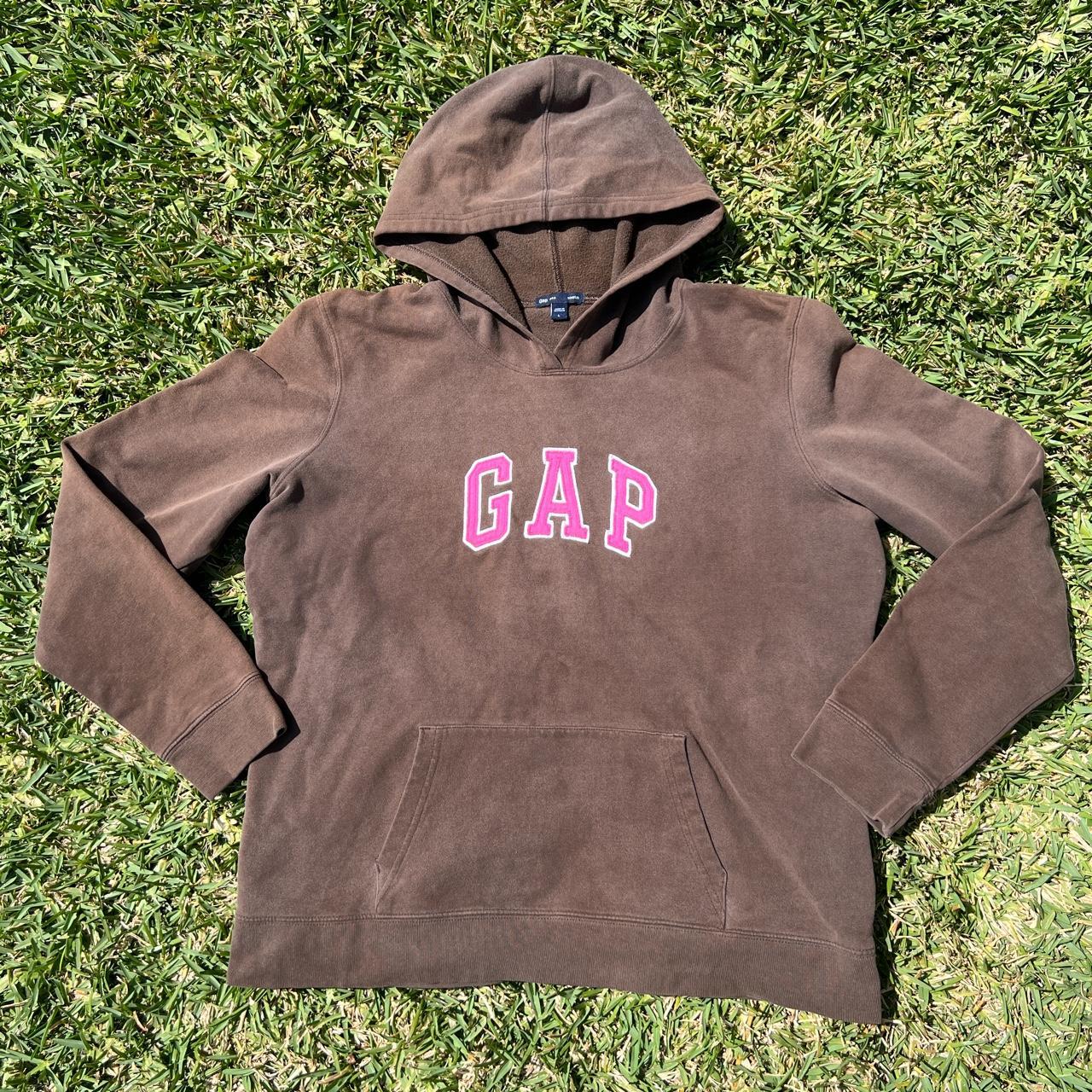 gap-women-s-brown-and-pink-hoodie-depop