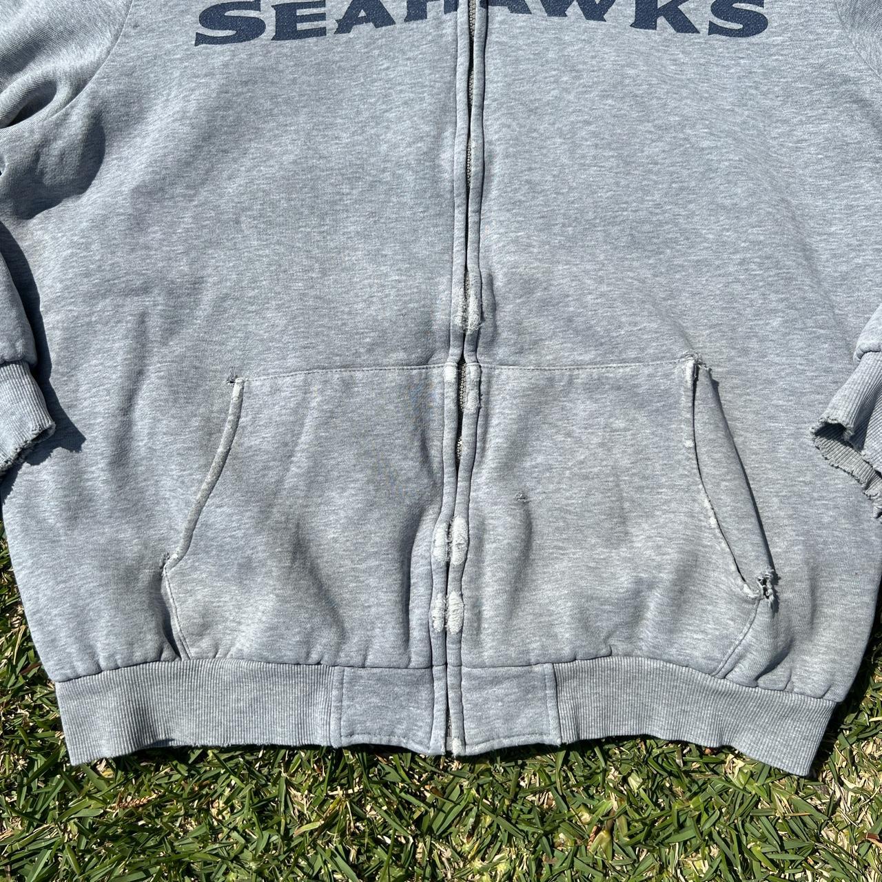 gray seattle seahawks nfl zip up hoodie (BOXY - Depop