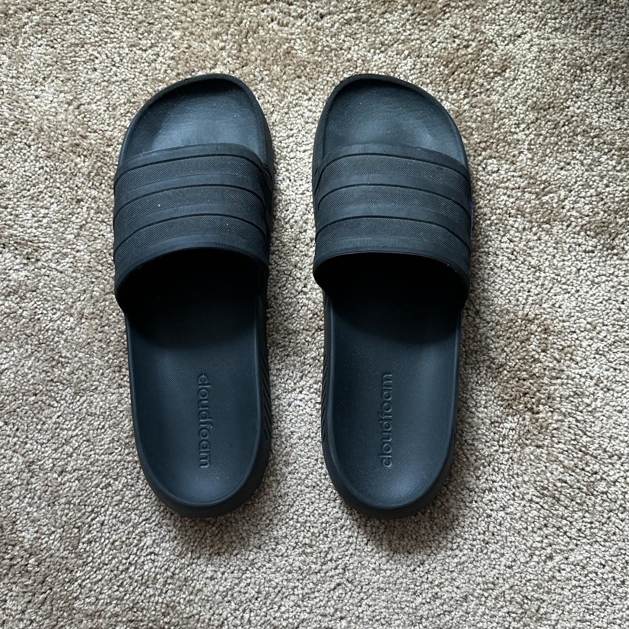 triple black adidas slides