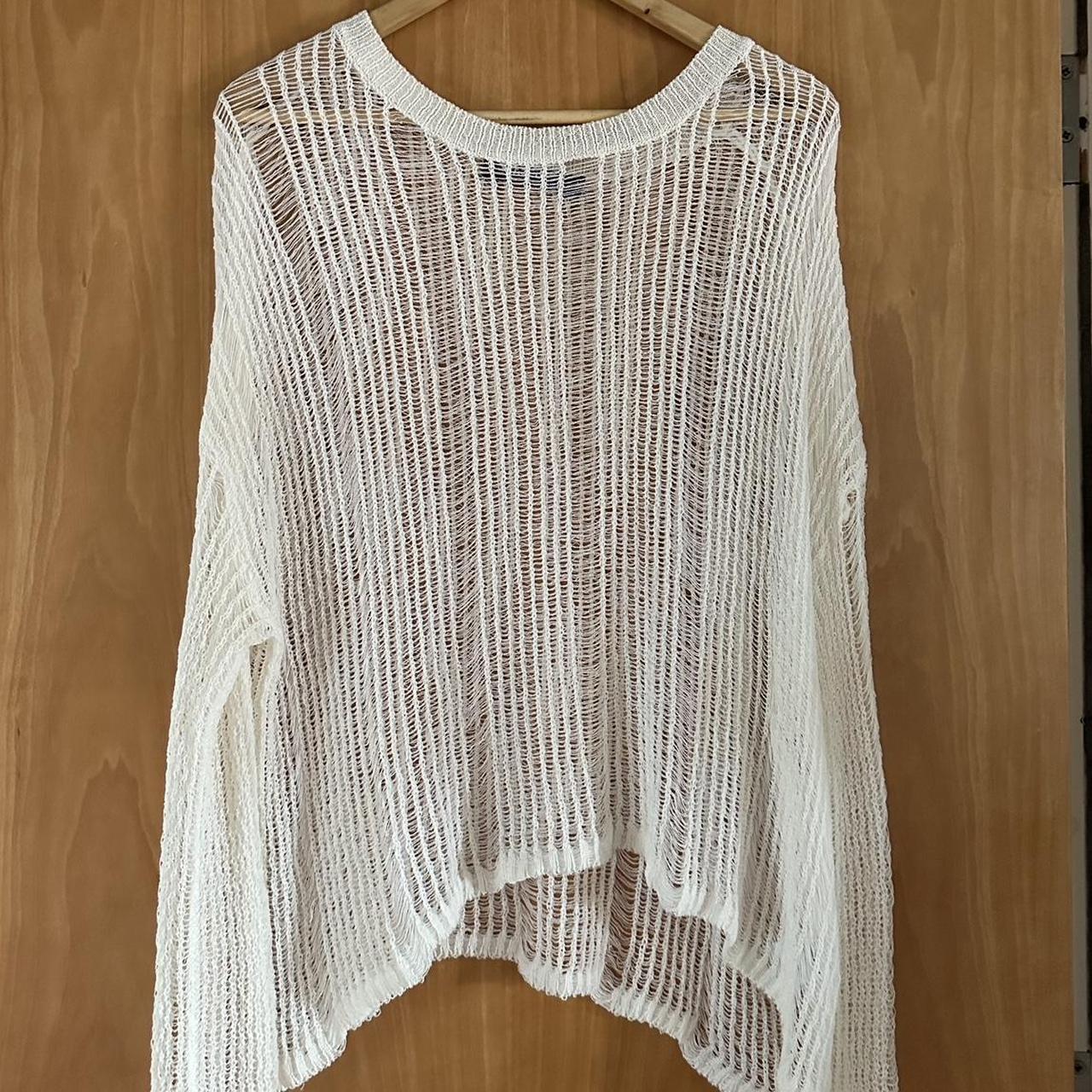 jaded london lose mesh Knit メッシュニット ホワイト Jaded London loose knit jumper in white