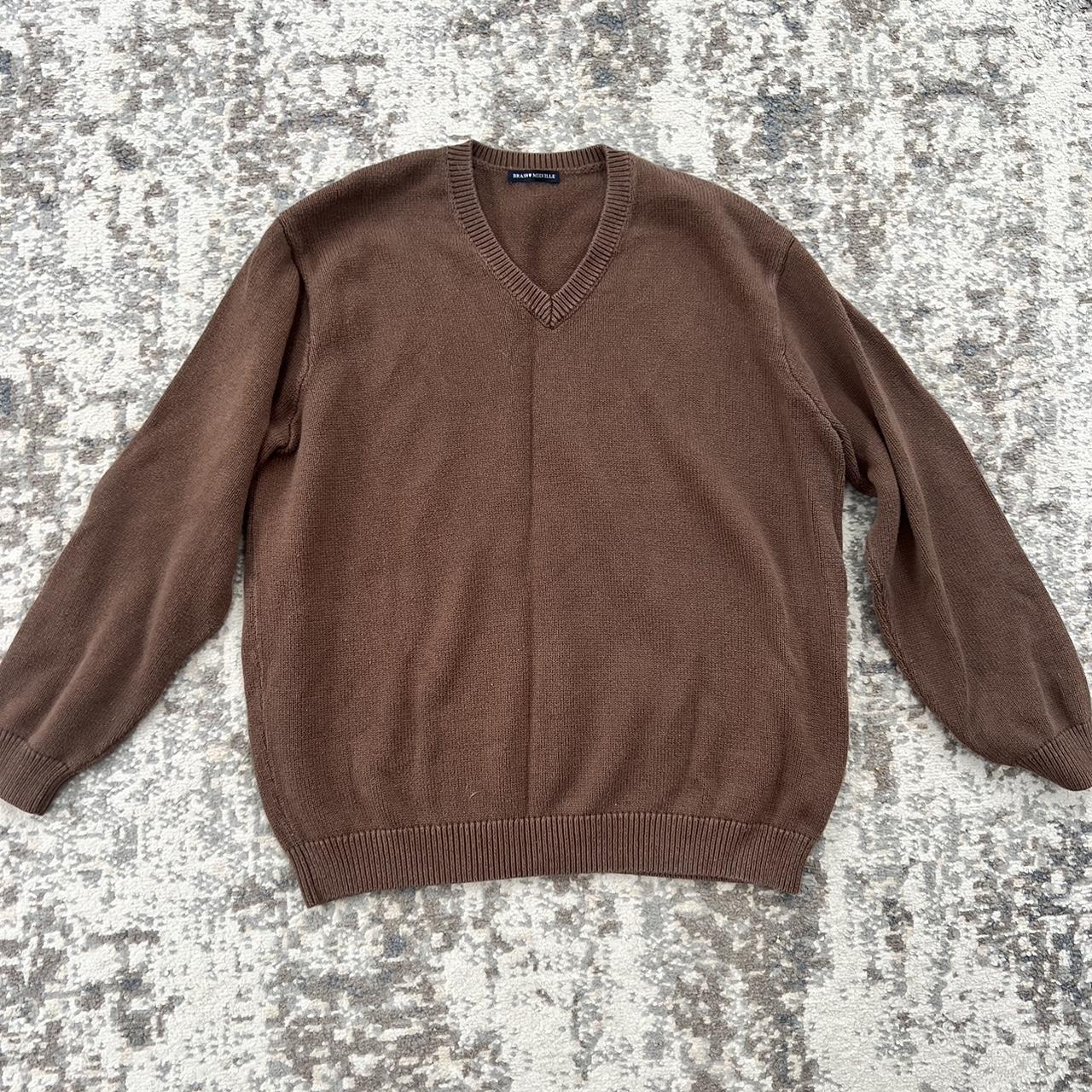 Brandy melville brown Nikki Vneck sweater Brandy... Depop