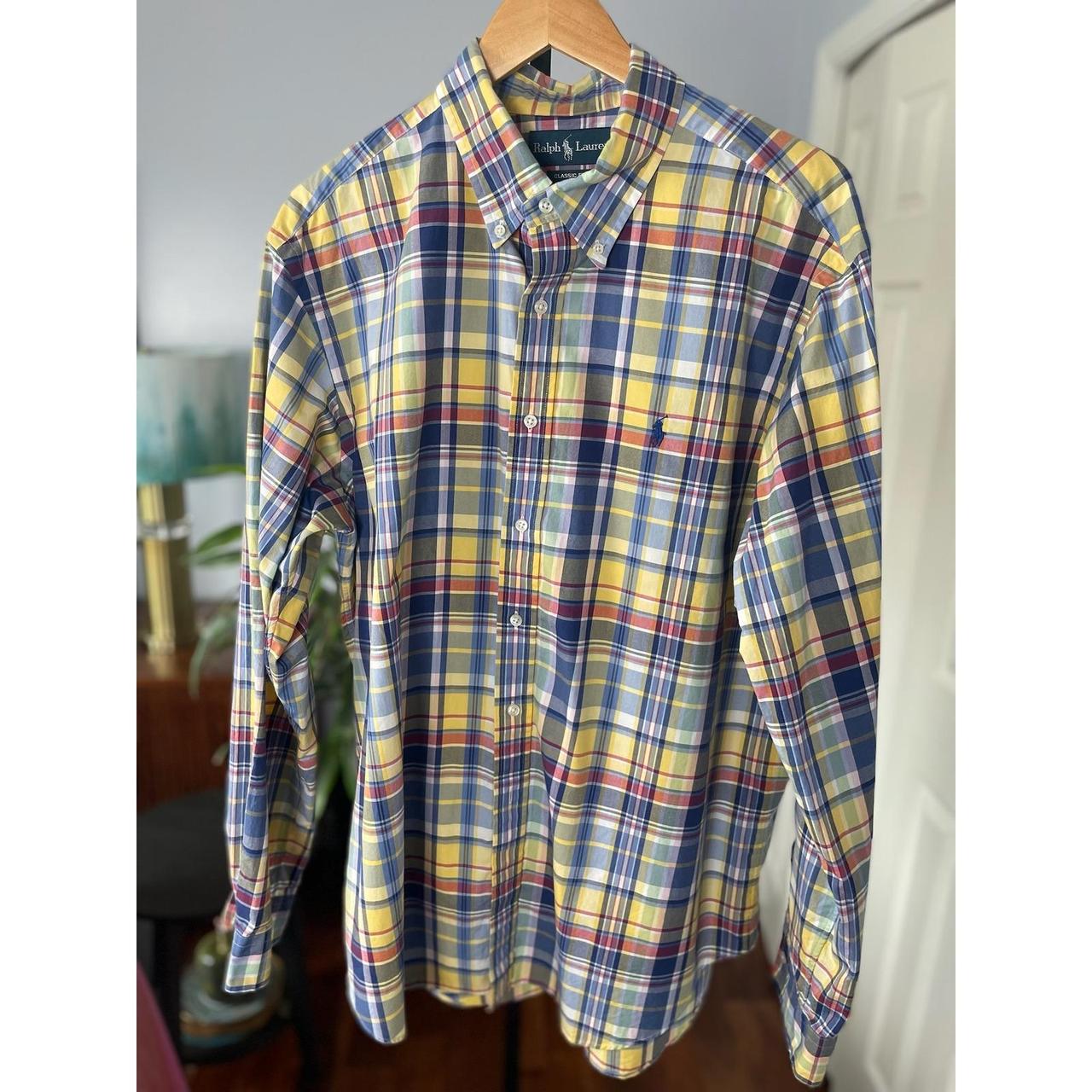 Ralph Lauren Men's Shirt Yellow/Blue XL – Ralph Lauren Classic