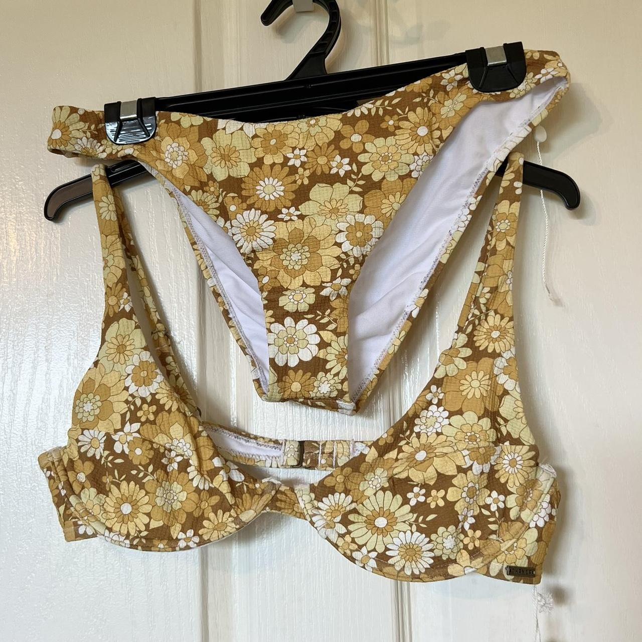 Ghanda Floral Yellow Elle Bikini - Size 14 AU Only... - Depop