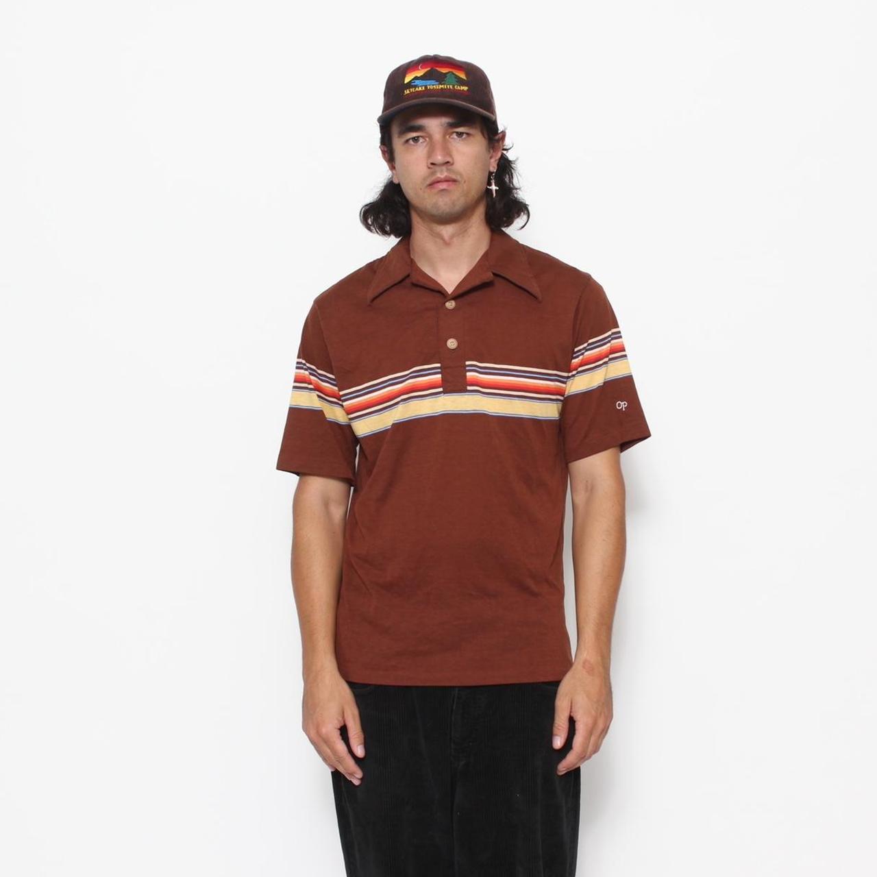 Ocean Pacific Men's Brown and Yellow Polo-shirts