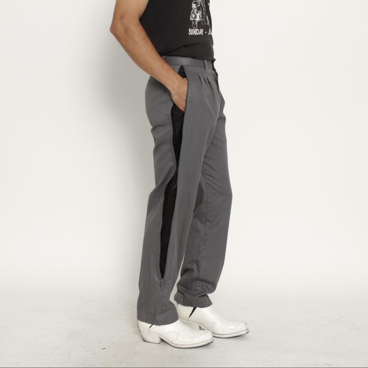 Men's triple pleated on sale trousers