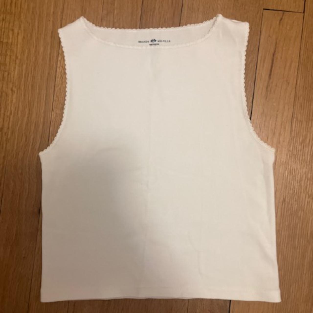 Brandy Melville Women's White and Black Vest Depop