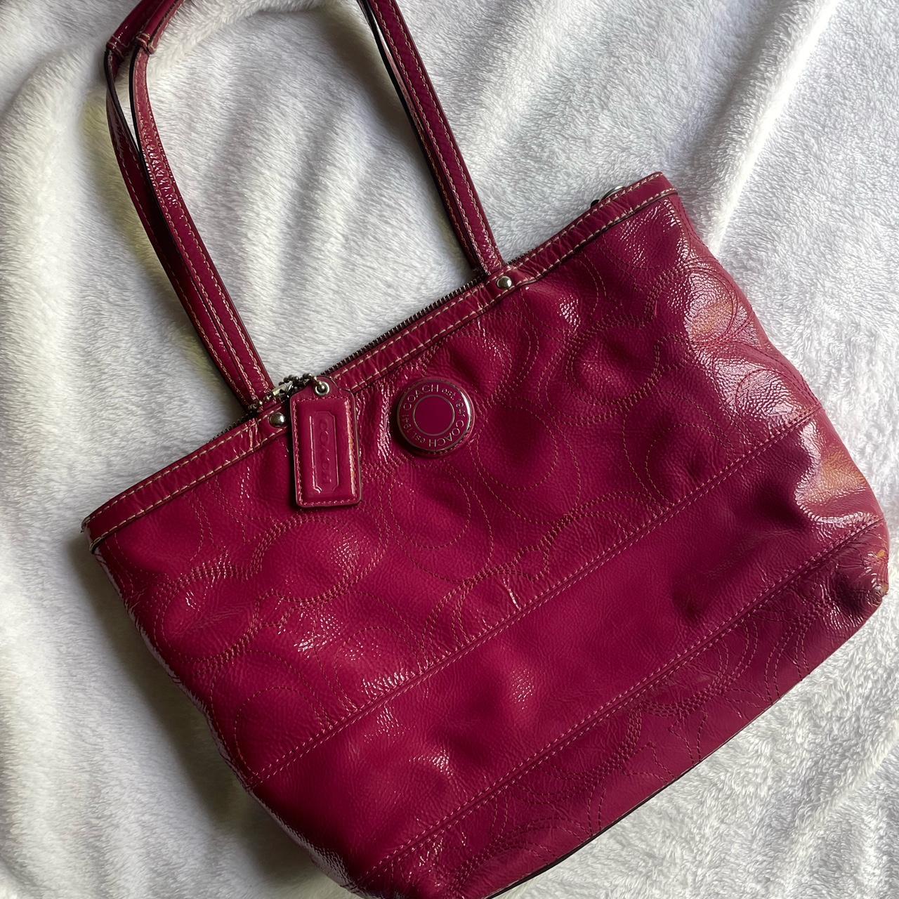 vintage coach magenta tote bag