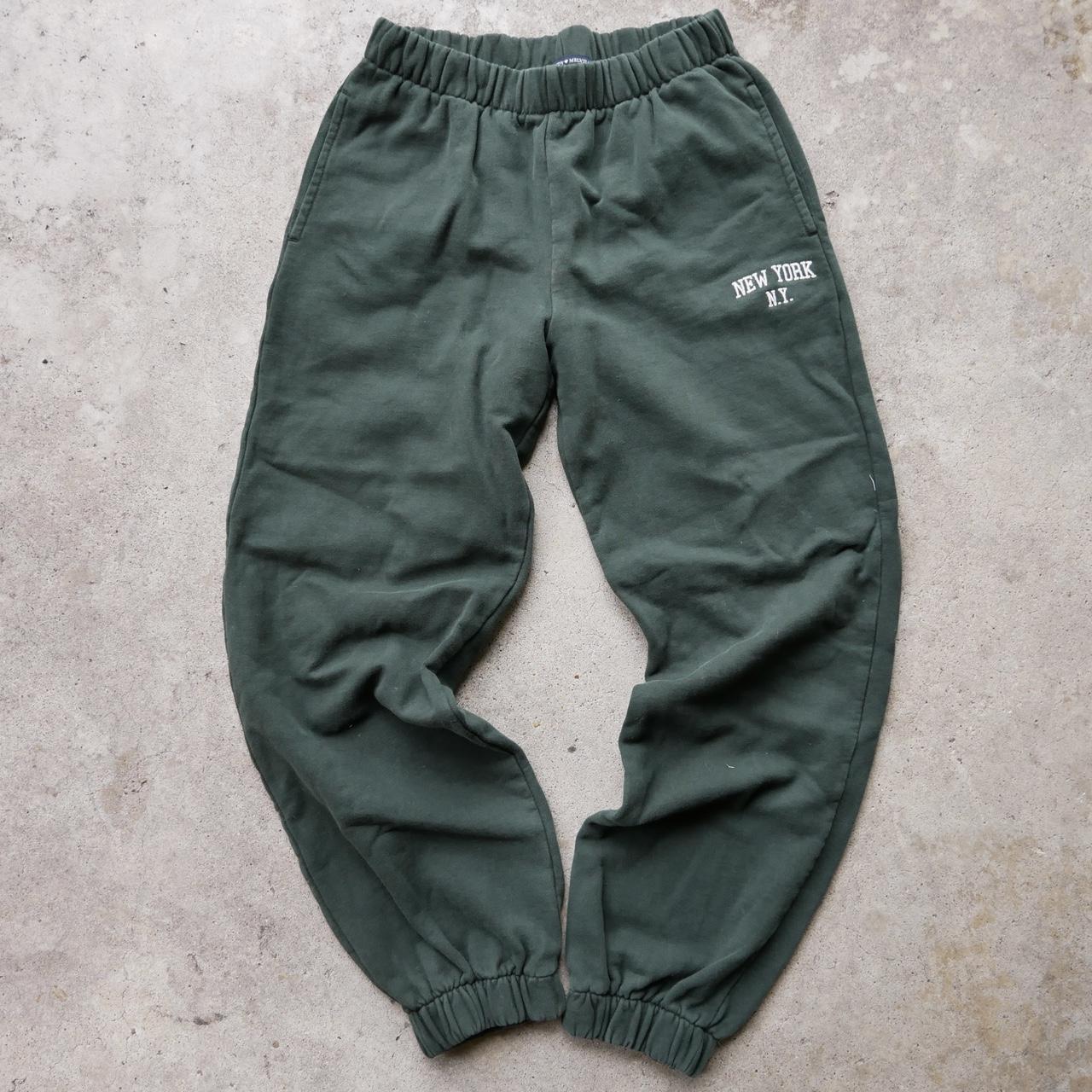 Brandy Melville Sweatpants New York Olive... Depop