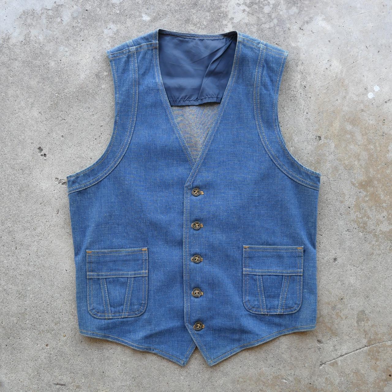 1970s - Vintage Lee Denim Vest Tagged... - Depop