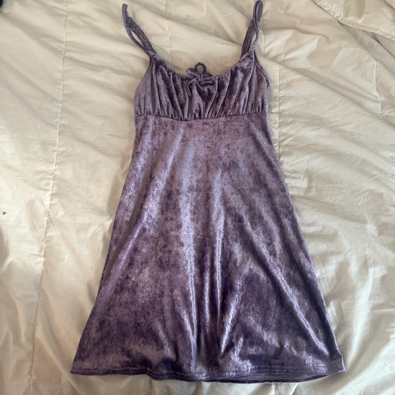gorgeous lavender crushed velvet babydoll dress... - Depop