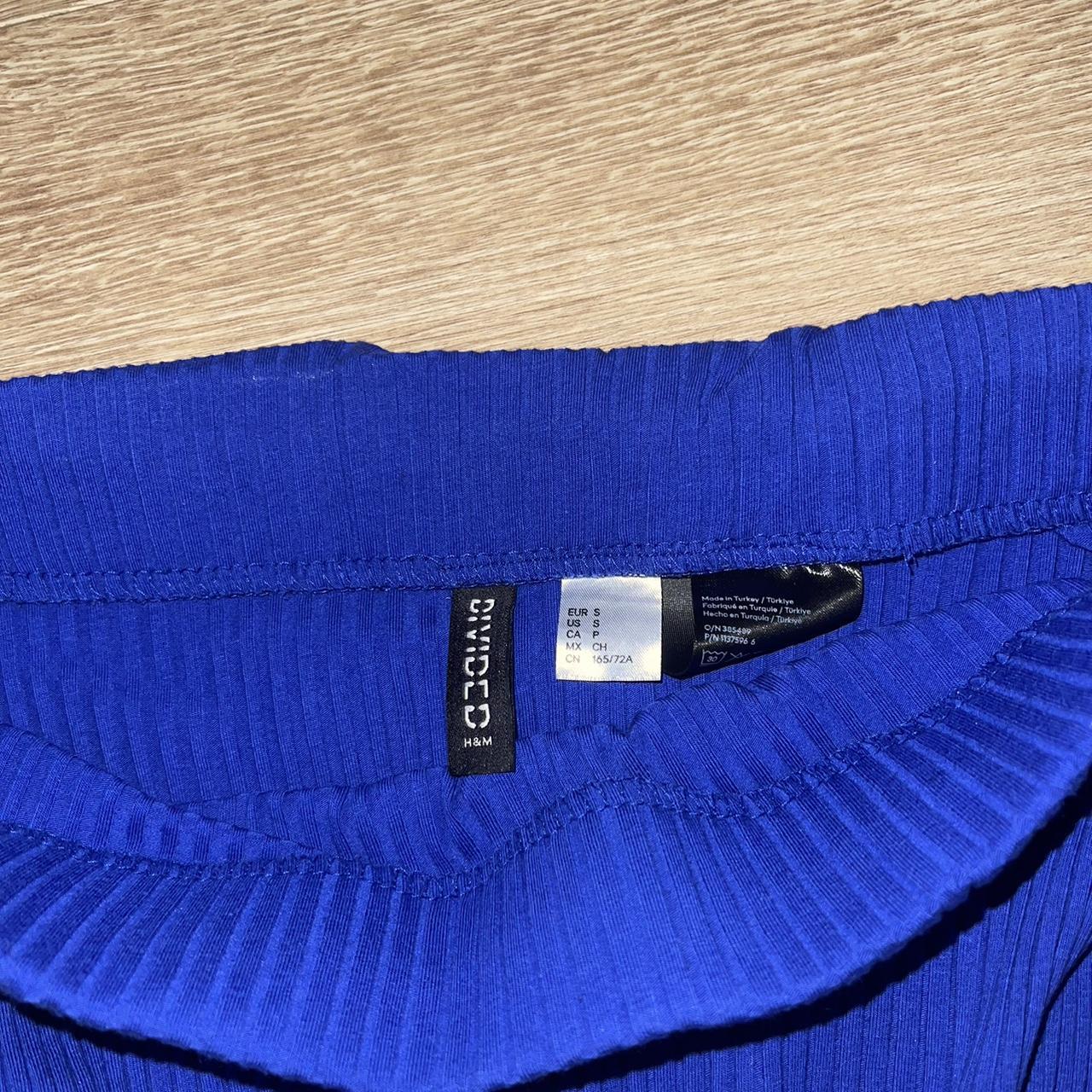 H&M blue midi skirt with side slit Good condition... Depop