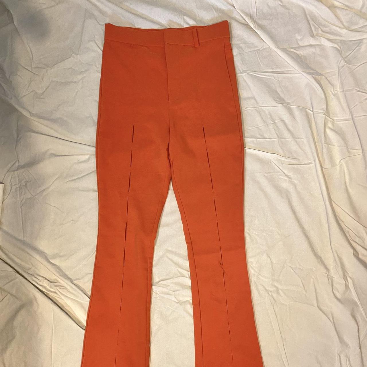 Zara Women Sailor Trousers UK Size 14 Orange Stretch Flared Leg | eBay