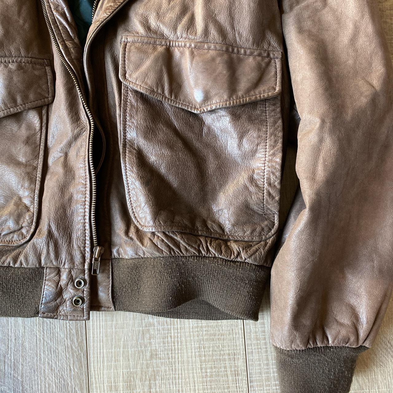 90’s Aeropostale leather bomber jacket Genuine... - Depop