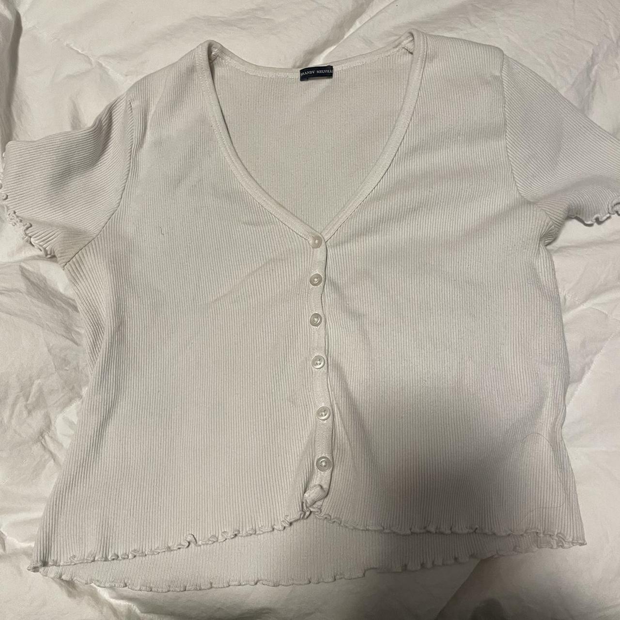 BRANDY MELVILLE BASIC WHITE TEE $4.39 SHIPPING -... - Depop