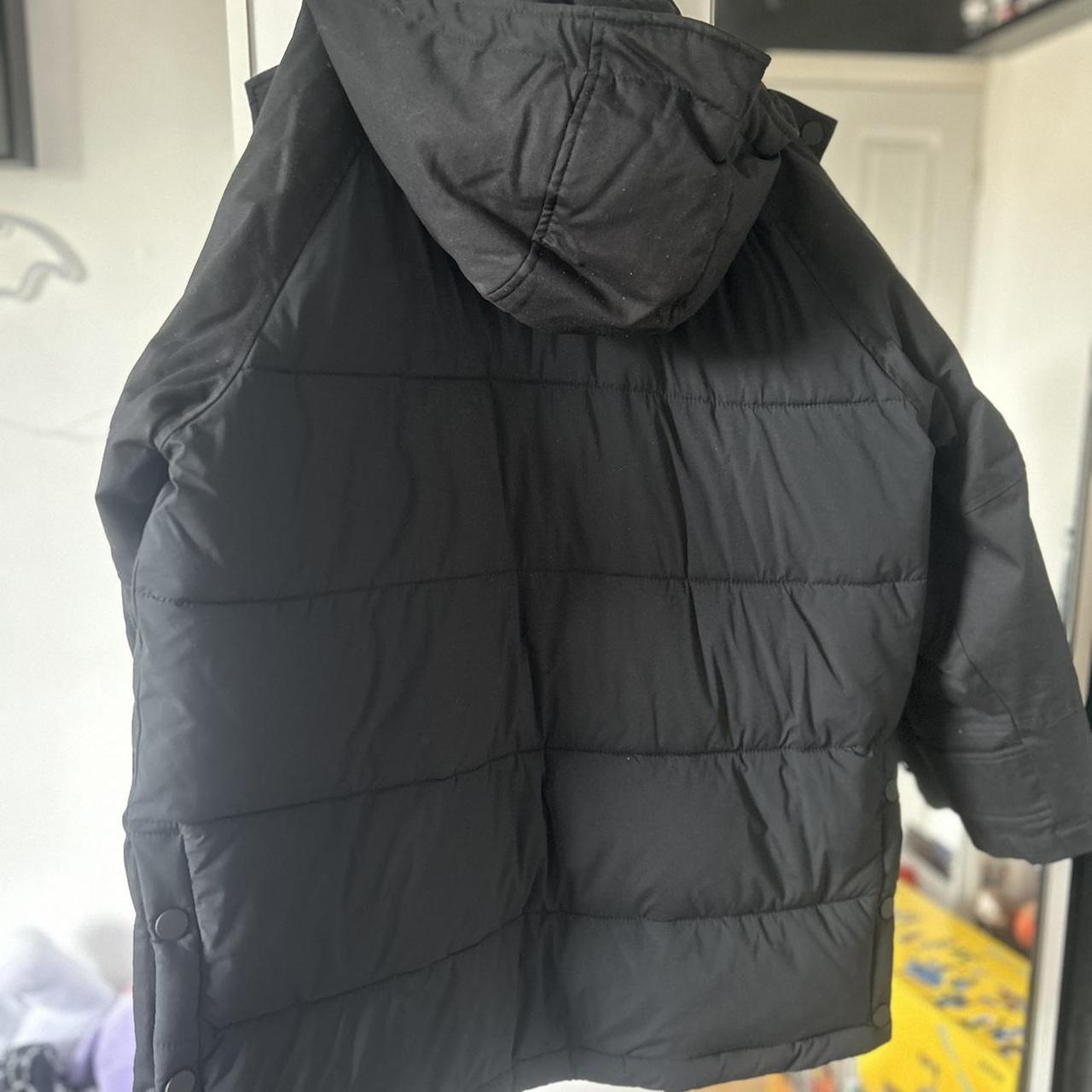 Zara Unisex Black Winter Coat Puffer coat, buttons... - Depop