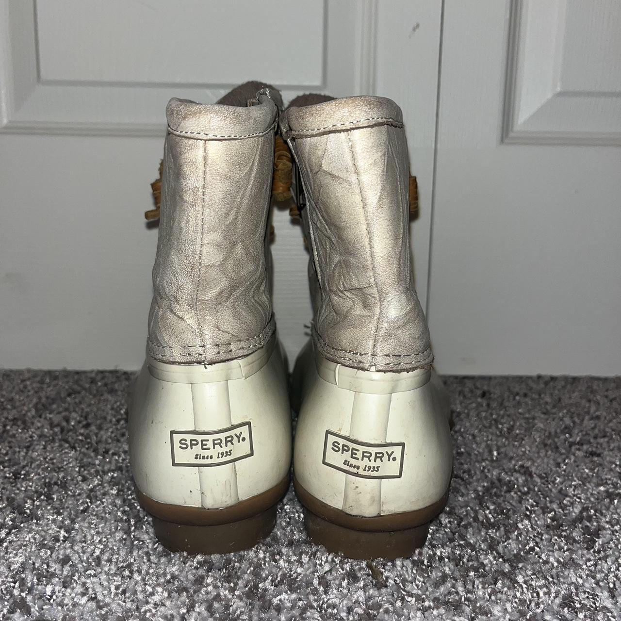 Metallic sperry cheap boots