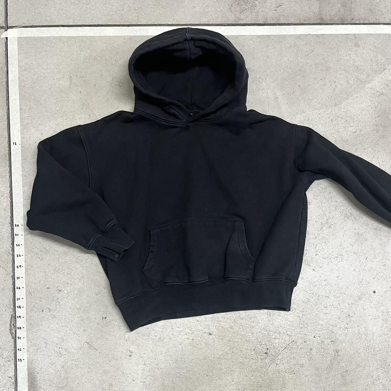 black blank boxy hoodie Depop