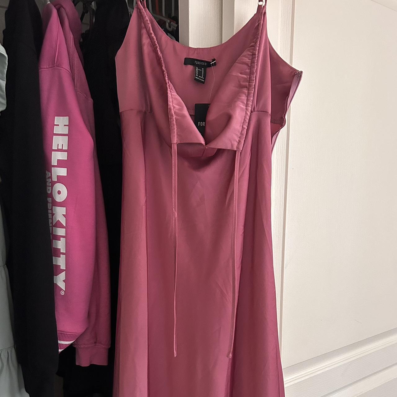 Pink satin maxi dress Size medium Great for a... - Depop