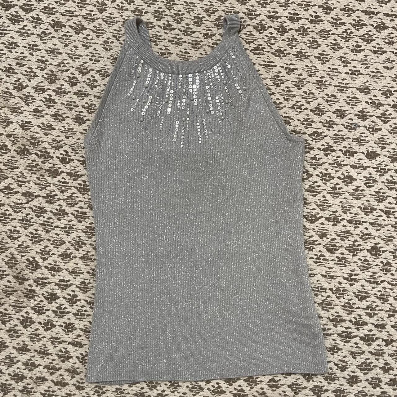 Cache Women's Crop top - Silver - L – 2000s Cache… - image 3