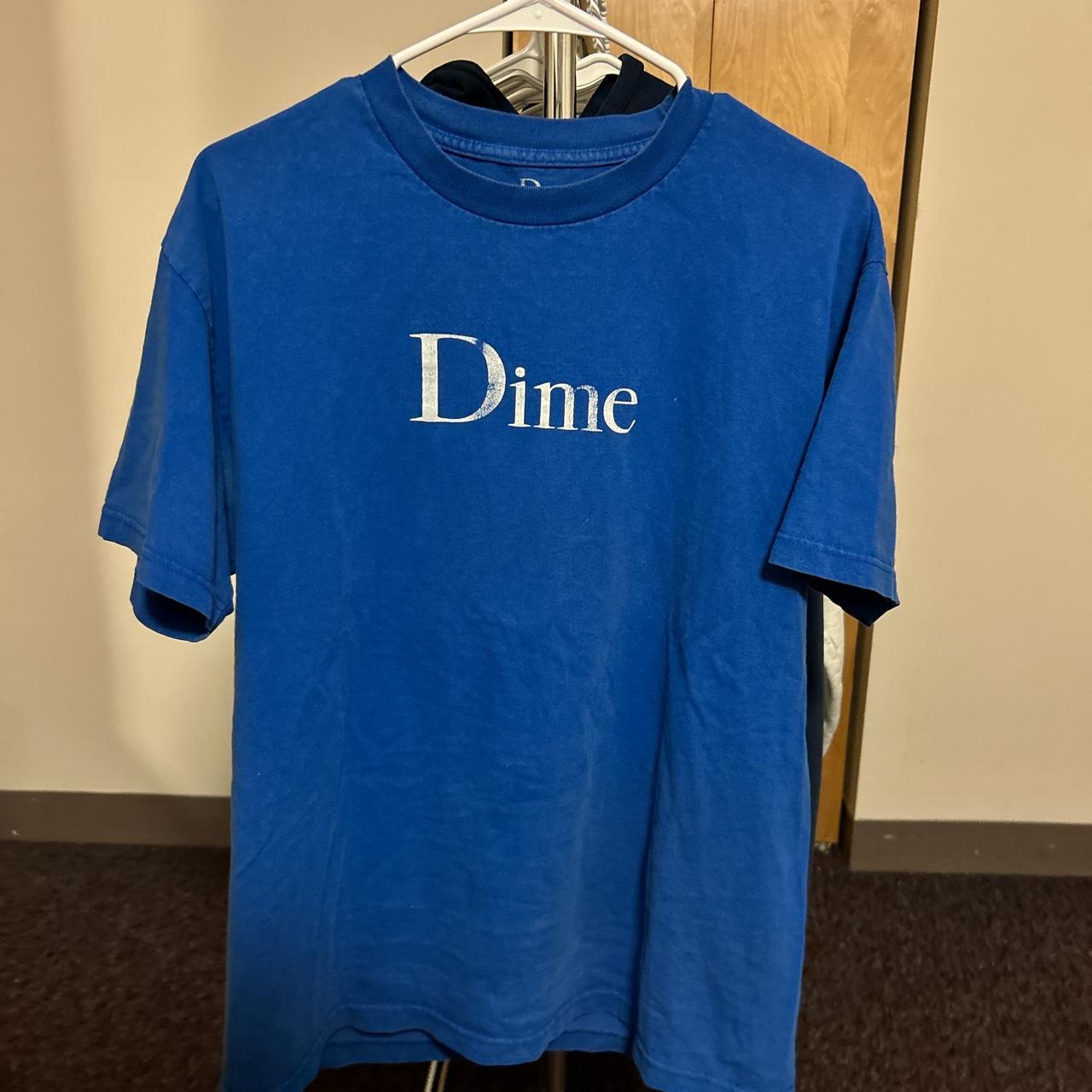 Dime Blue Tee Faded look, with minor stain on the... - Depop