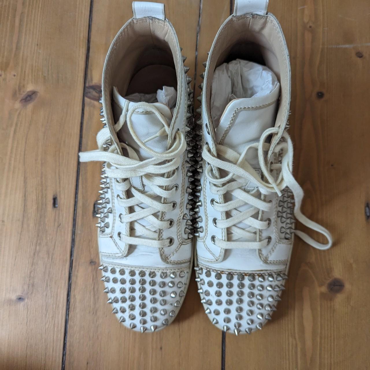 Christian Louboutin Louis Spikes White High Depop