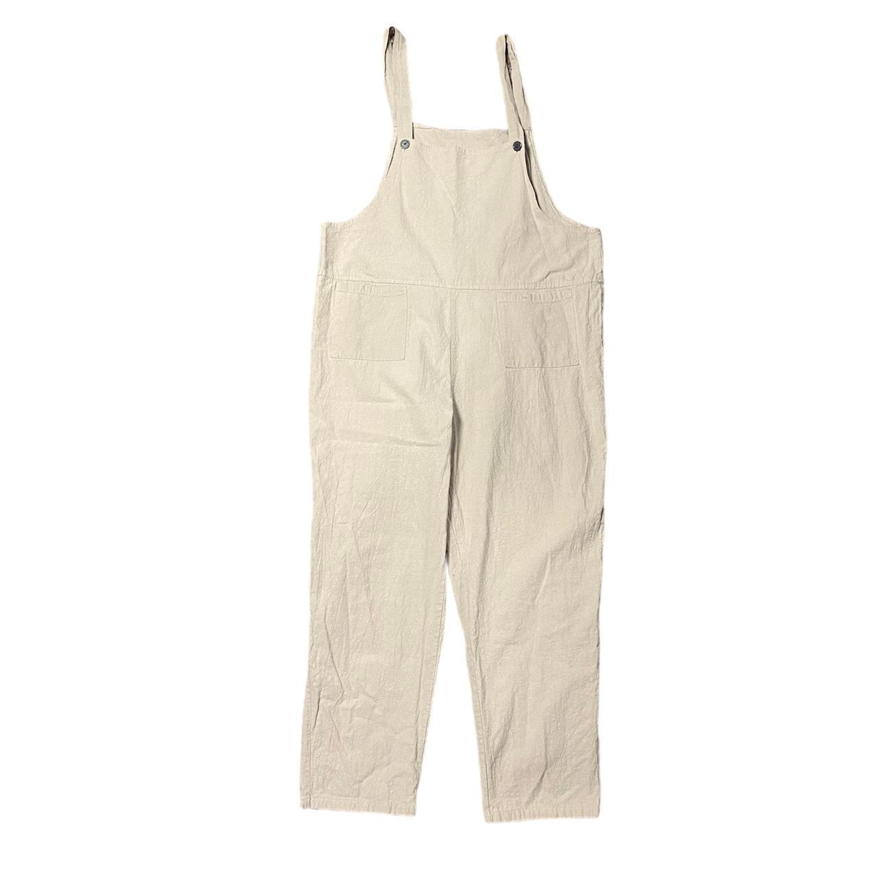 Cream flowy overalls 🍨 They’re in good condition... Depop