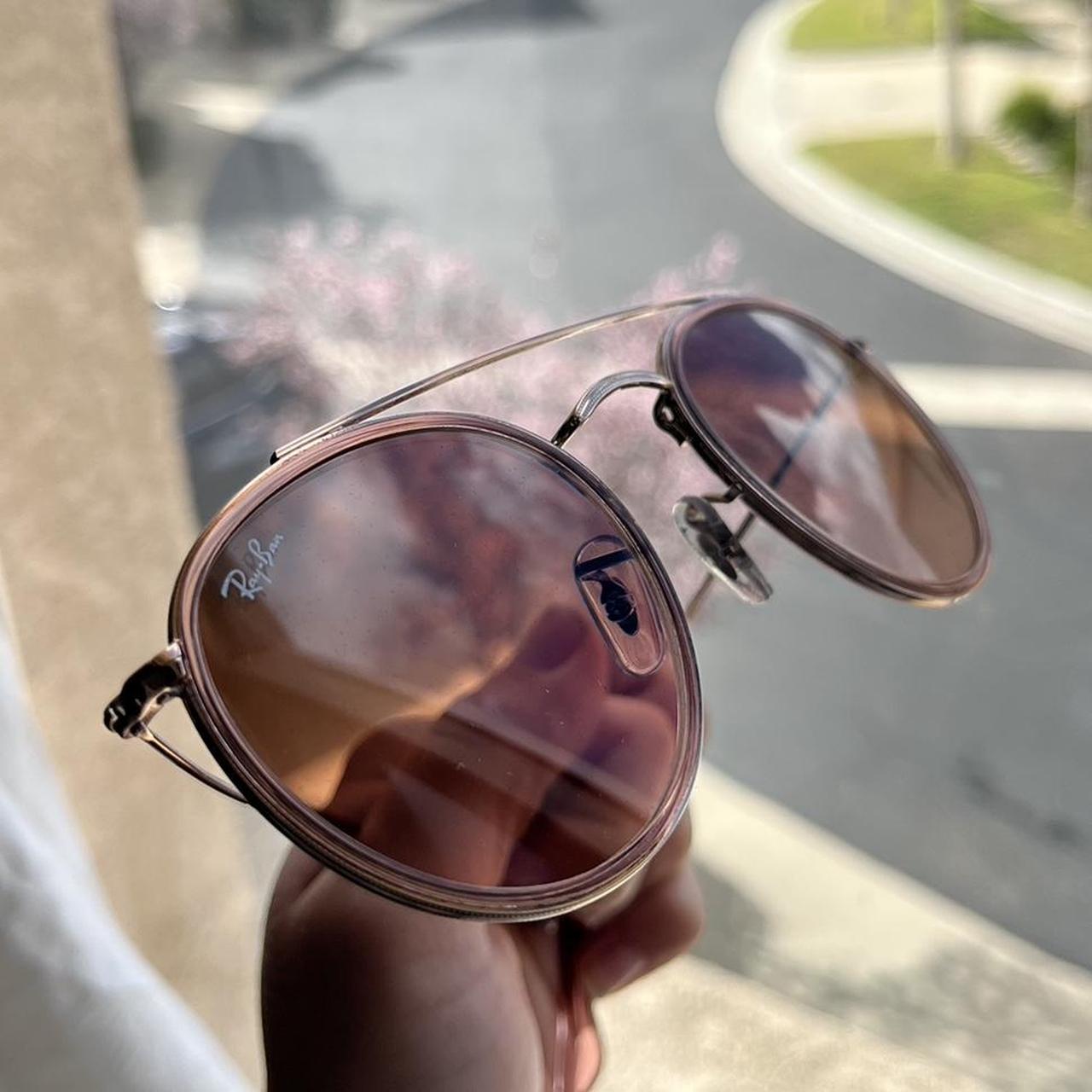 ray ban round double bridge pink